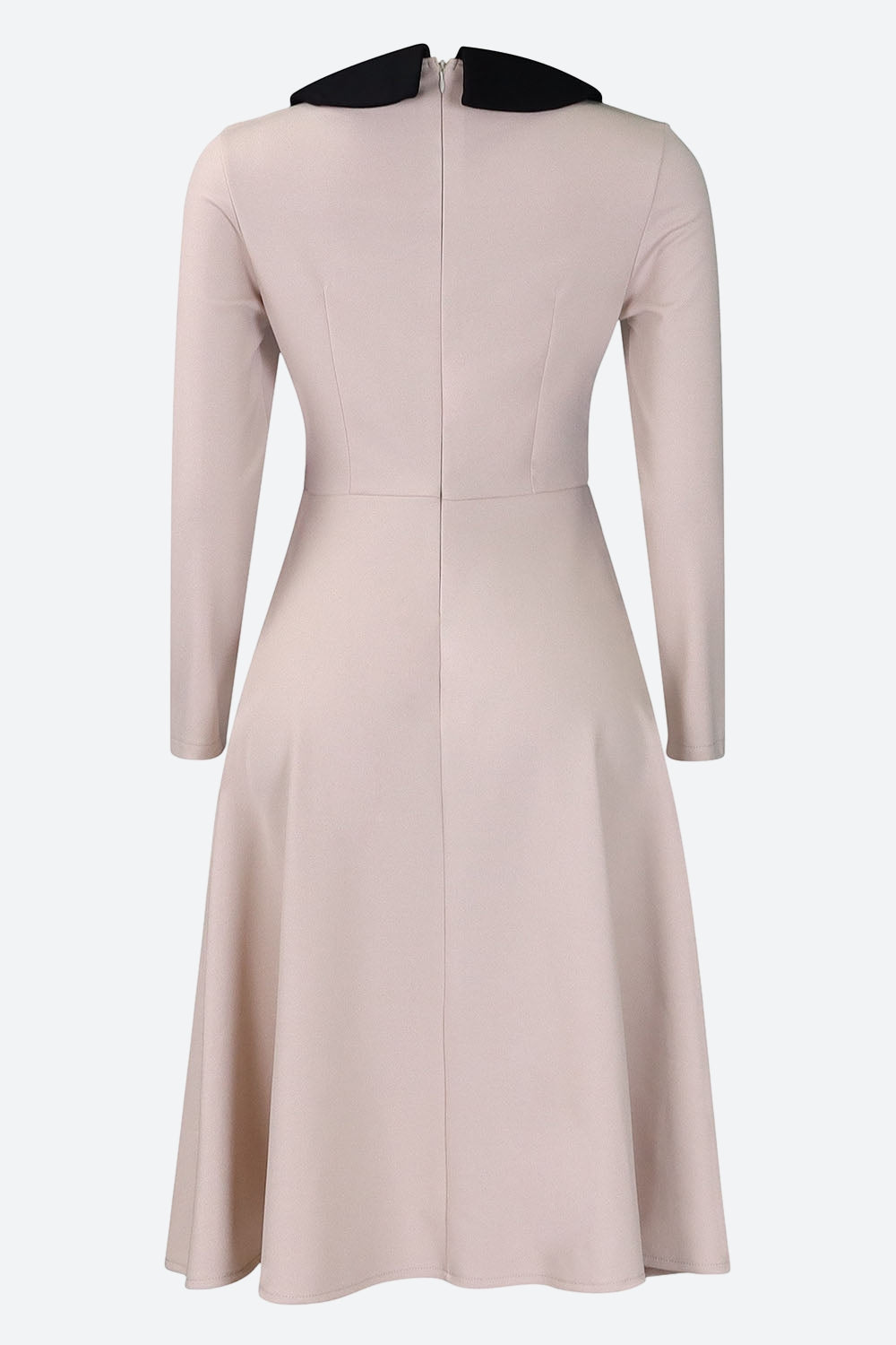 Solid Color Long Sleeve Lapel Elegant Dress