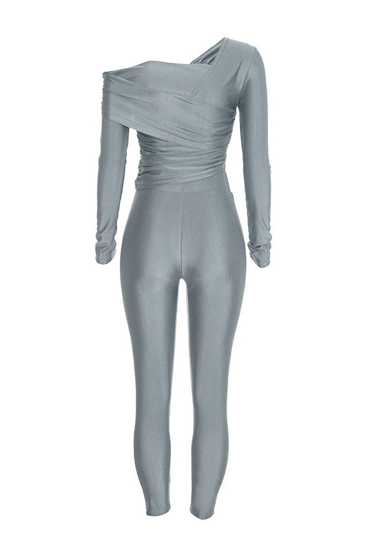 Asymmetric Ruched Top & Leggings Set