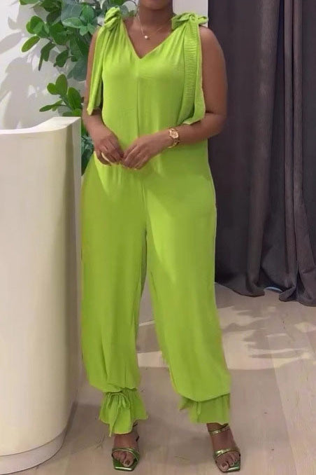Bandage Casual Style Loose Jumpsuit