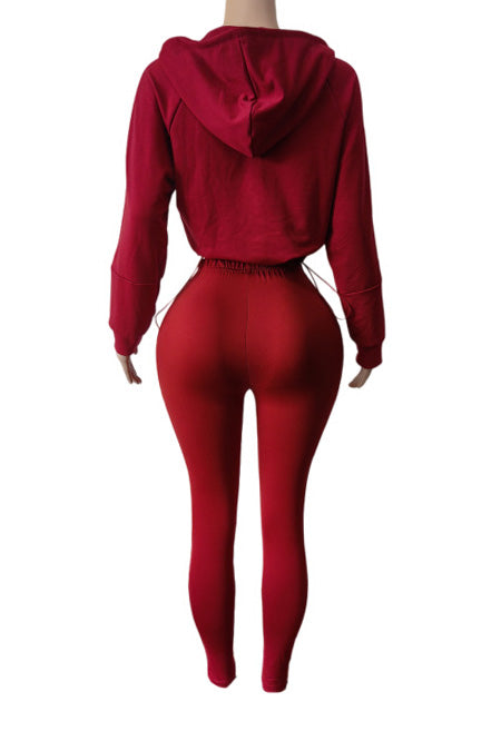 Zip Hoodie High Waist Leggings Set
