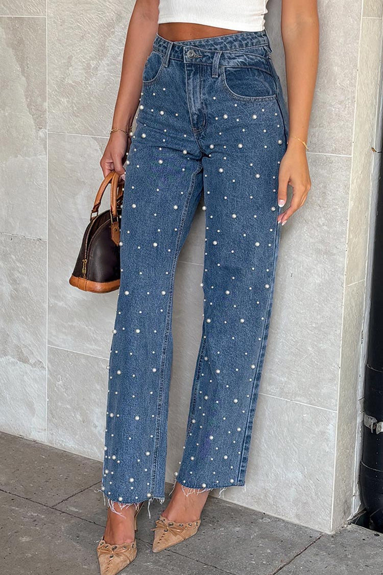 Pearl Mix Straight Leg Jeans