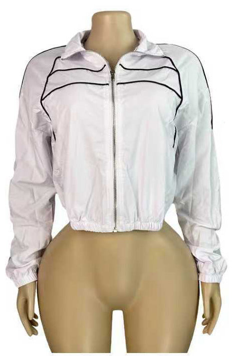 Retro Sport Cropped Track Jacket