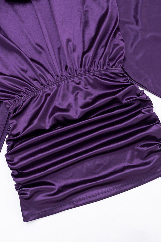 Cowl Neck Batwing Sleeve Mini Dress
