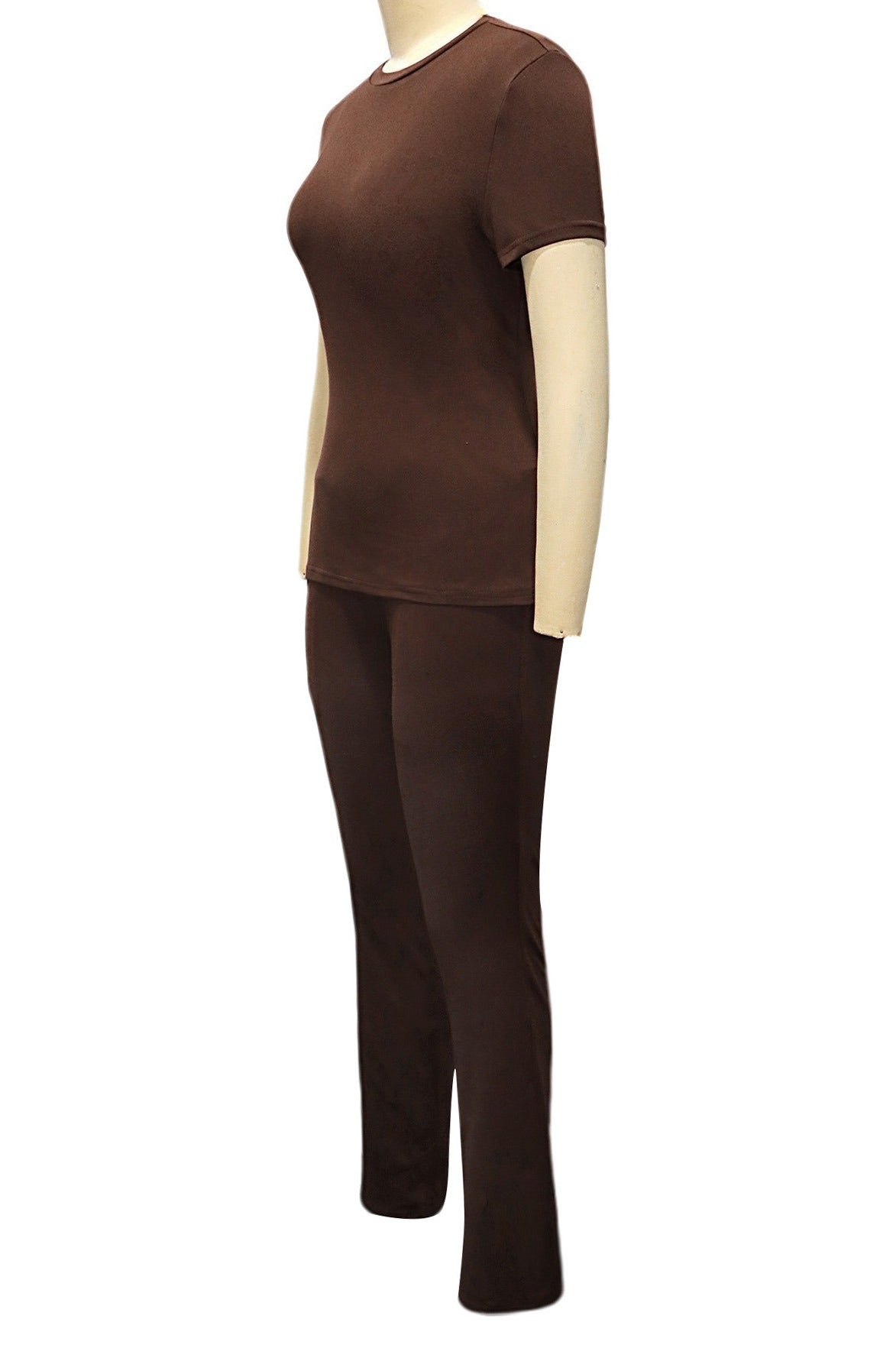 Fitted Short Sleeve Flare Pant Set