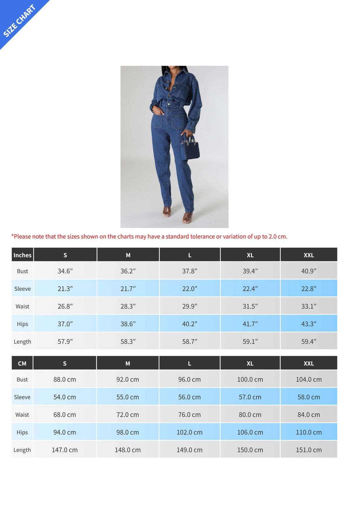 Stretch Denim Slim Fit Jumpsuit