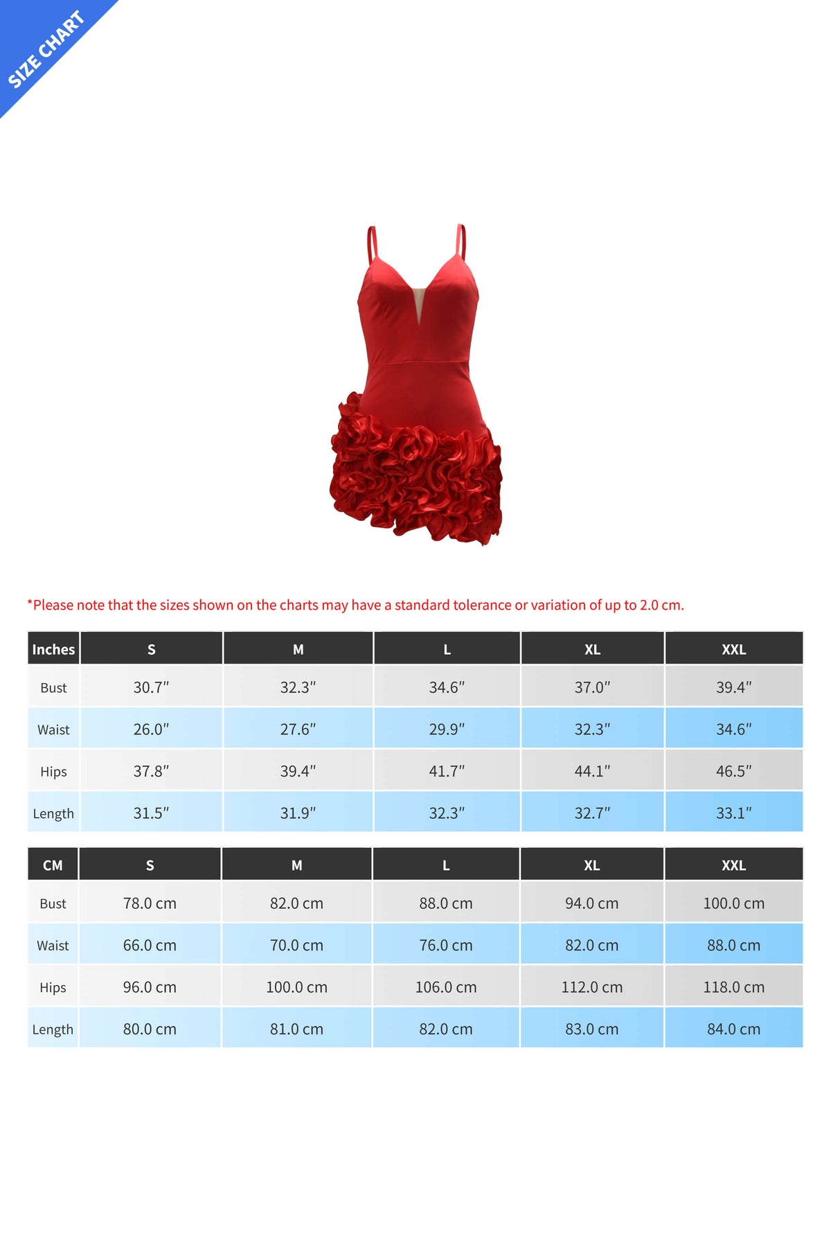 Plunging 3D Ruffle Asymmetrical Mini Dress