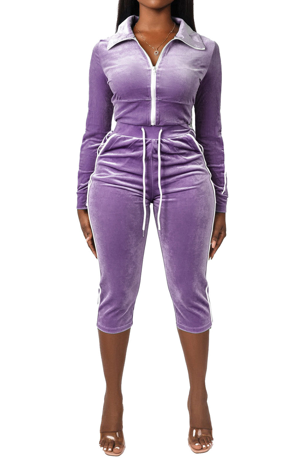 Velour 2-Piece Tracksuit Set