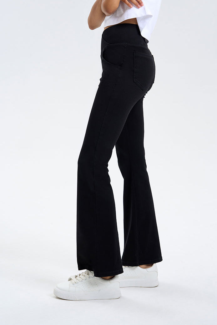 High-Stretch Crossover Flare Yoga Jeans