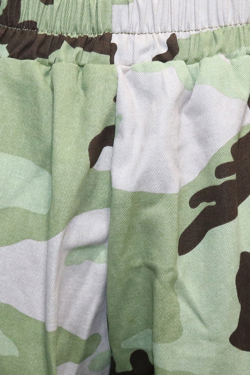 Camo Print High Waist Balloon Pants