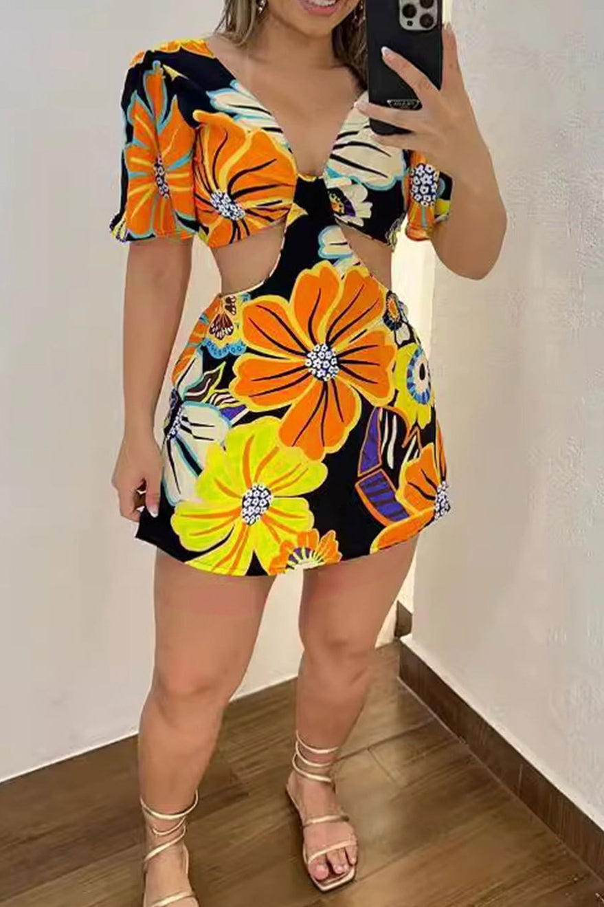 Printed Romper Dress