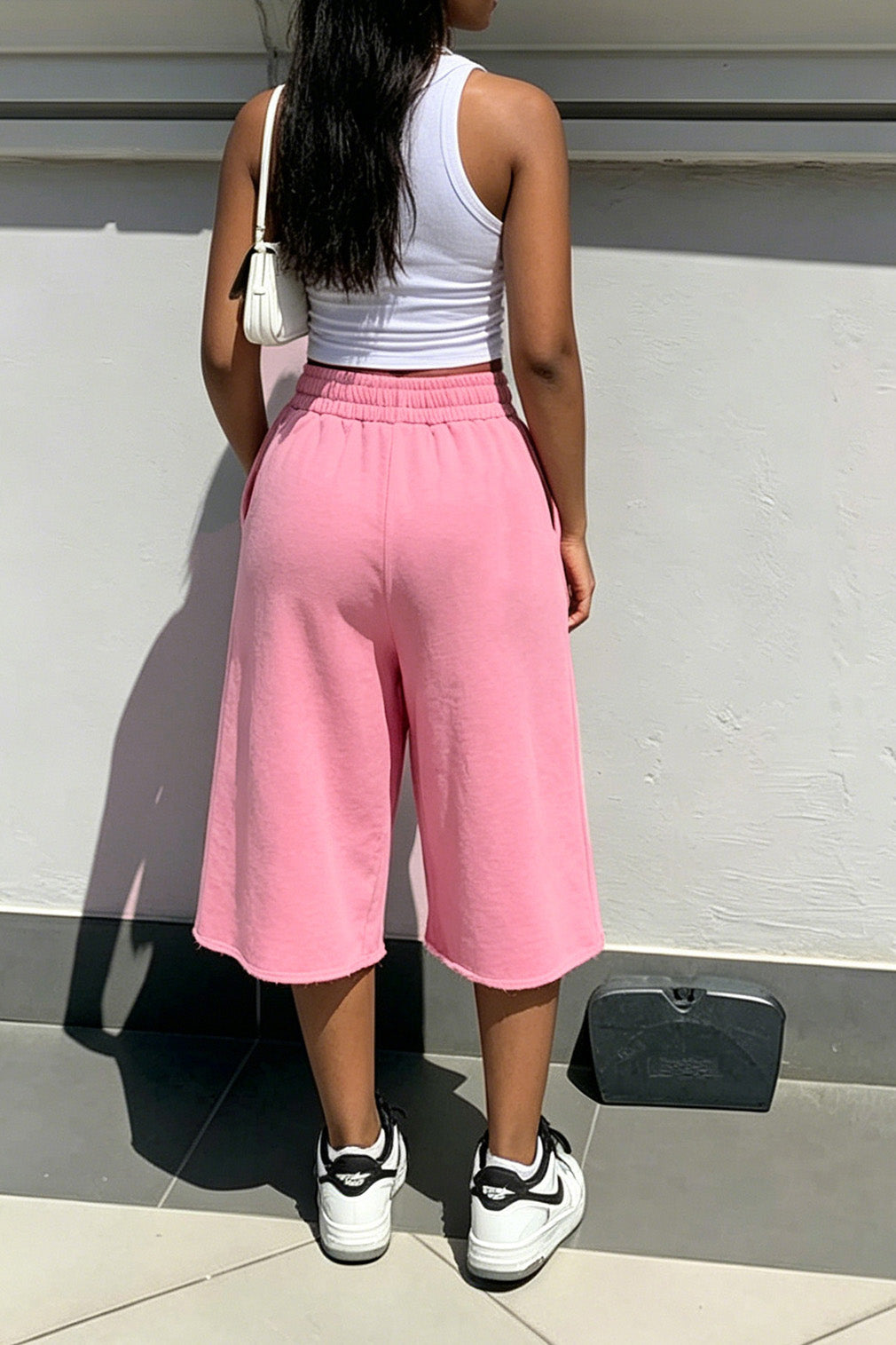 Vintage Wash Raw Hem Baggy Sweat Shorts