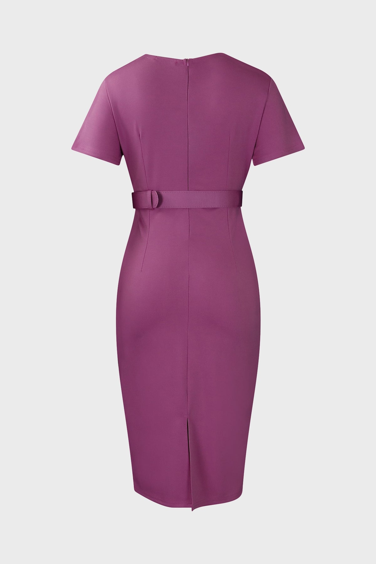 V-neck Short Sleeve High Waist Slim Dress