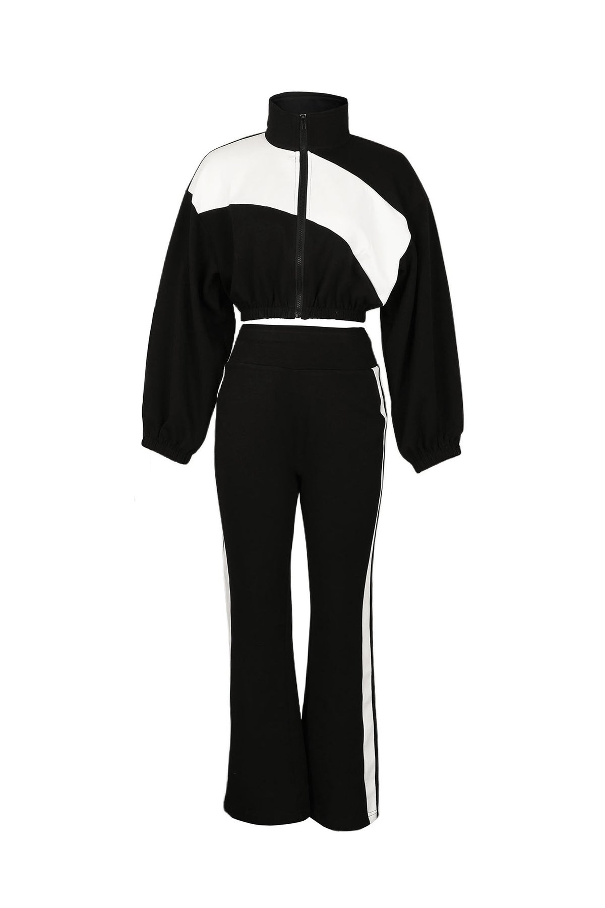 Colorblock Zip Up Jacket and Pants Set