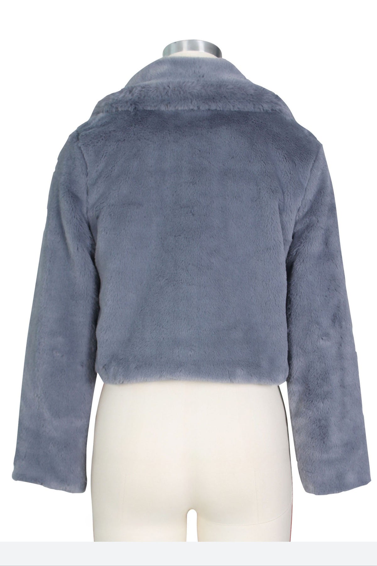 Faux Leather Lapel Short Jacket