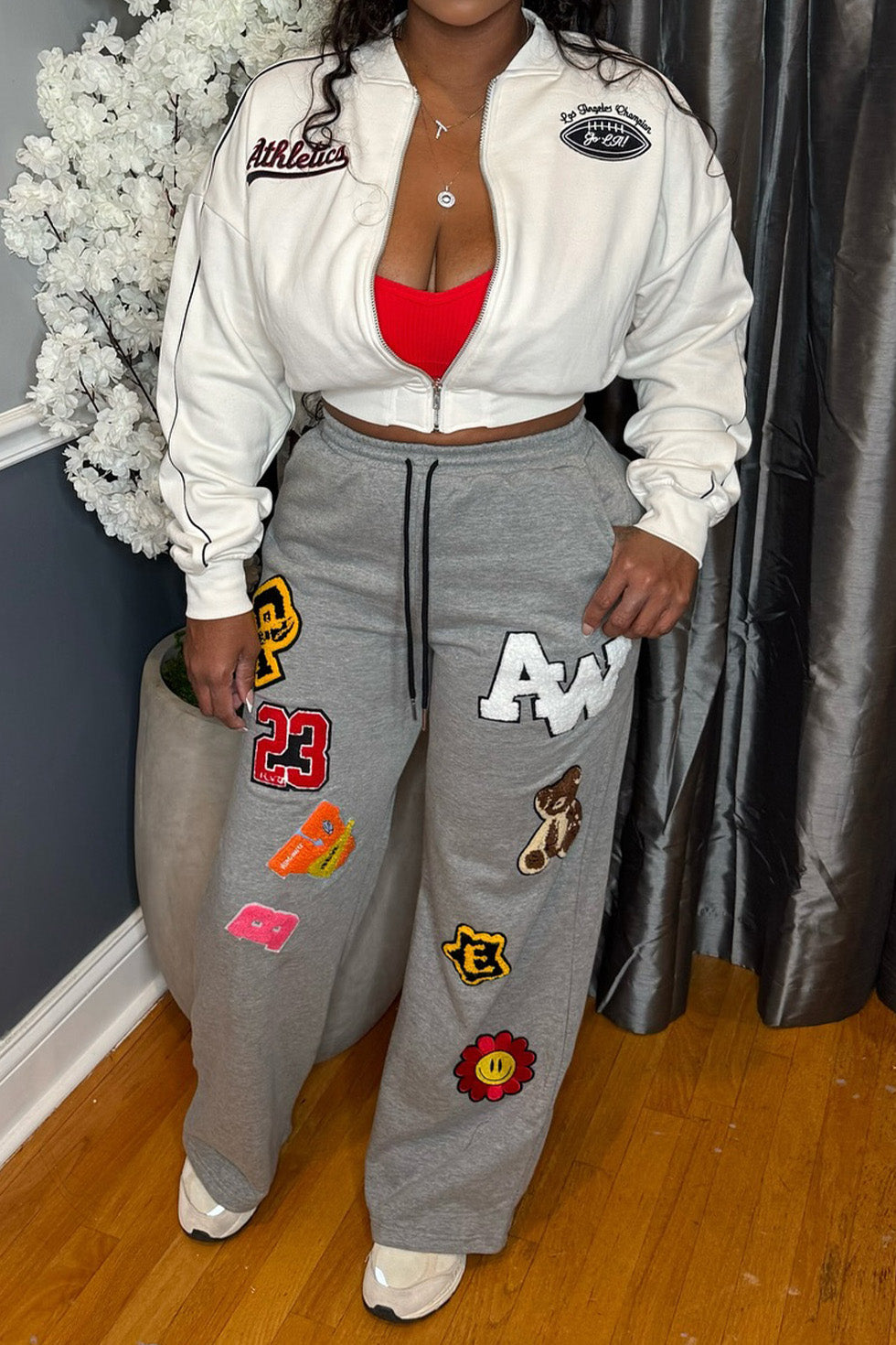 Fleece Lined Embroidered Zip Baseball Jacket