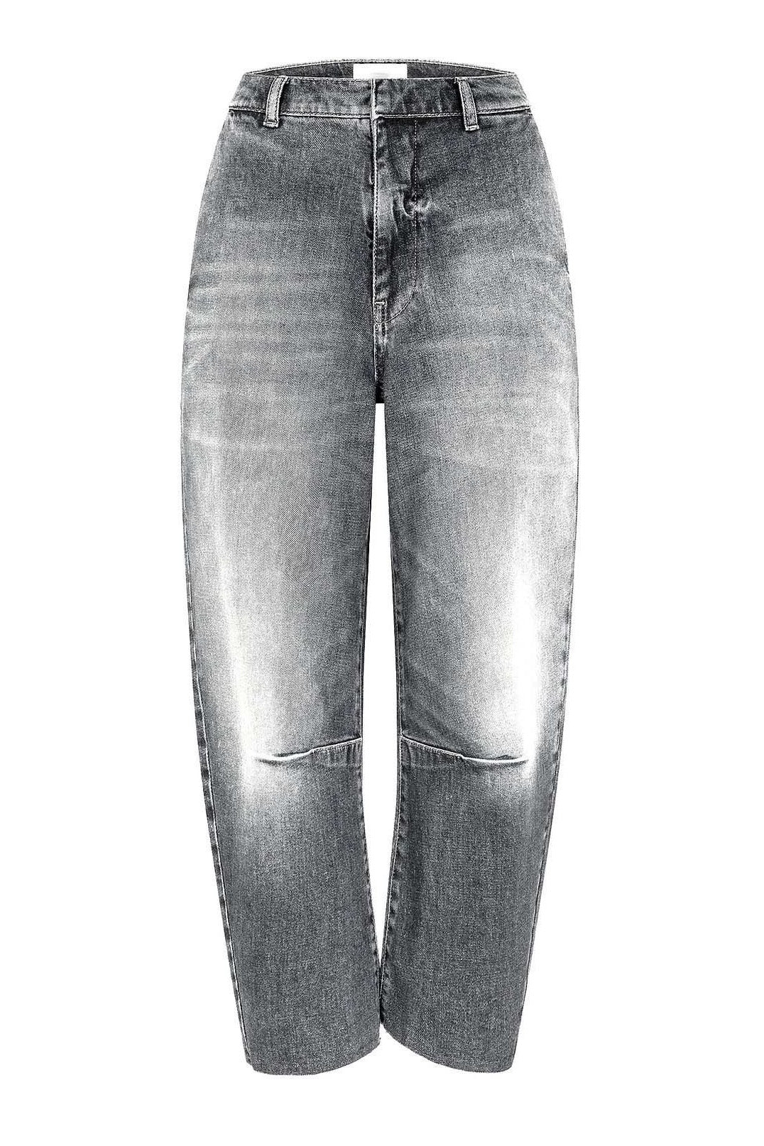 Washed Denim Mid Rise Pocket Jeans