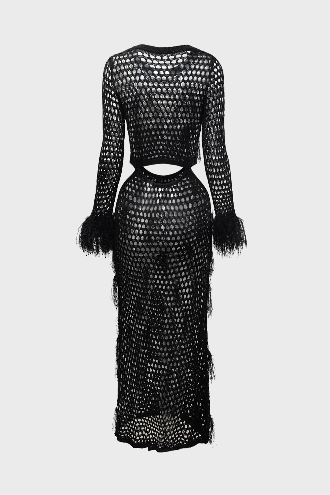 Fringe Knitting Hollow Long Dress