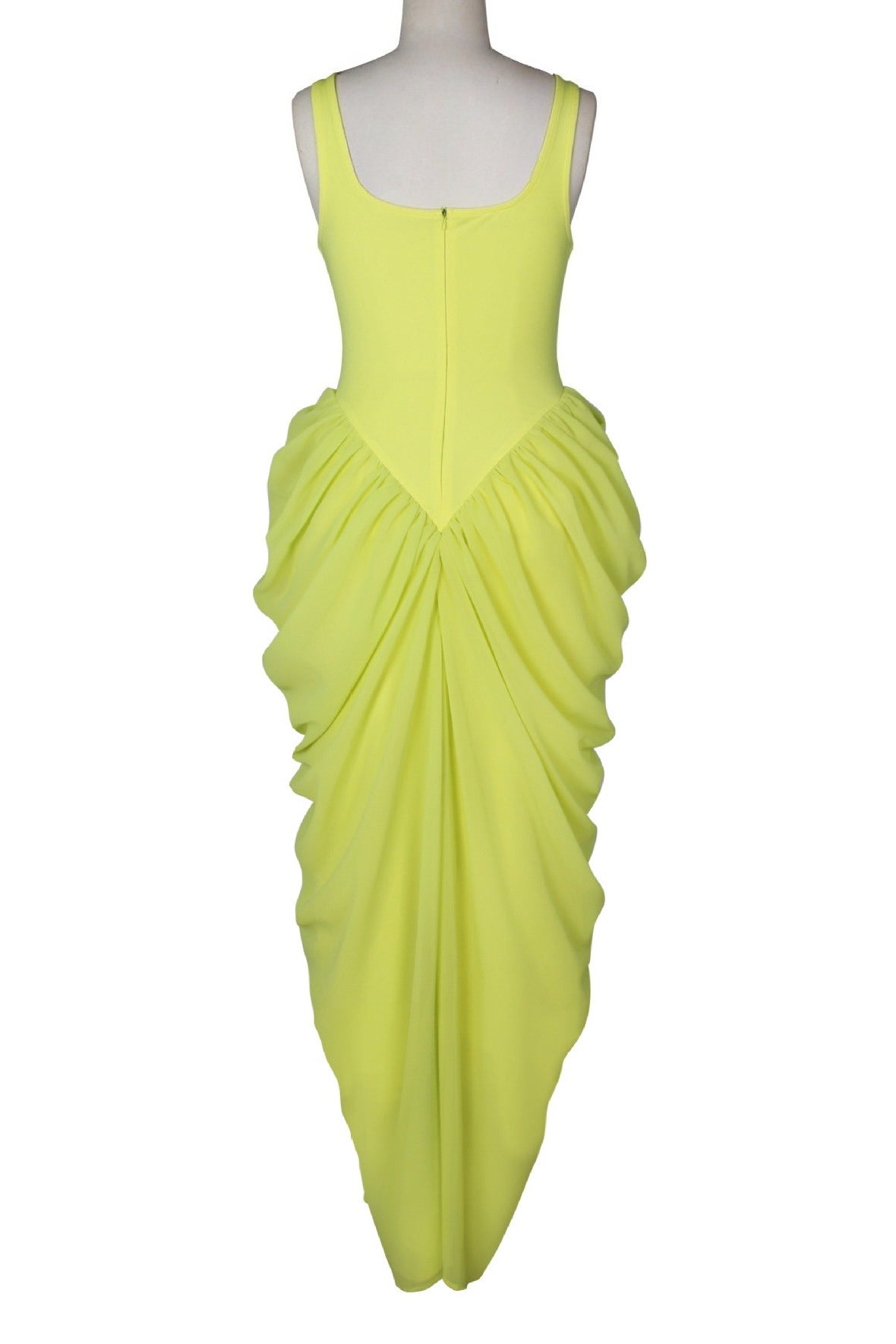 Draped V-Waist Chiffon Maxi Dress