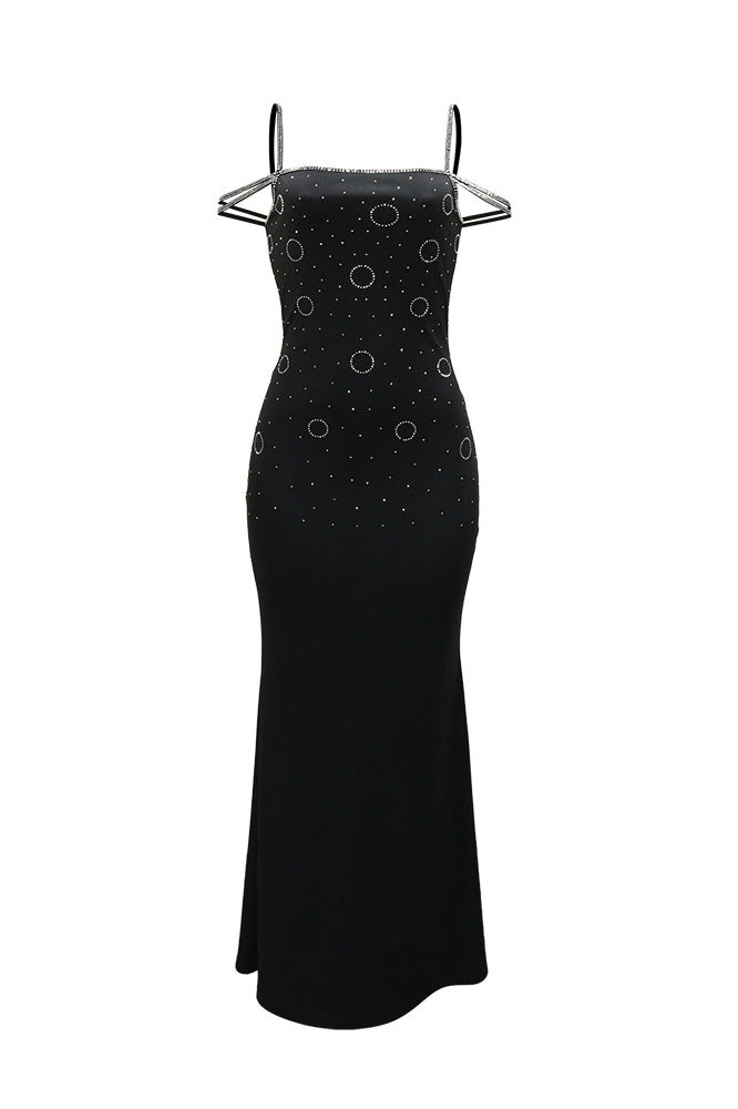 Sexy Rhinestone Cami Party Maxi Dress