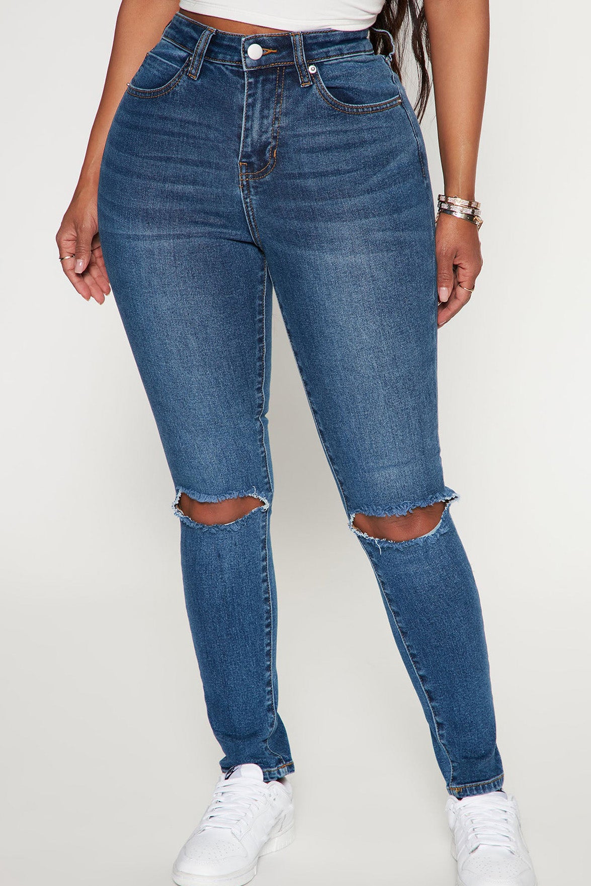 Blue High Waisted Skinny Jeans