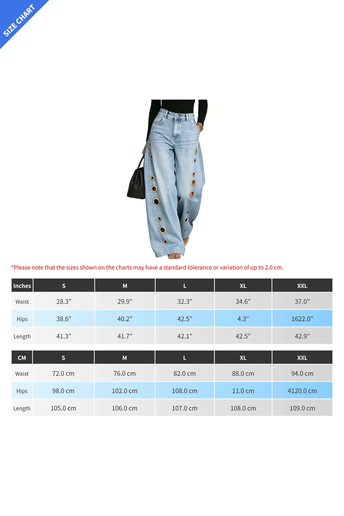Statement Grommet Wide Leg Jeans