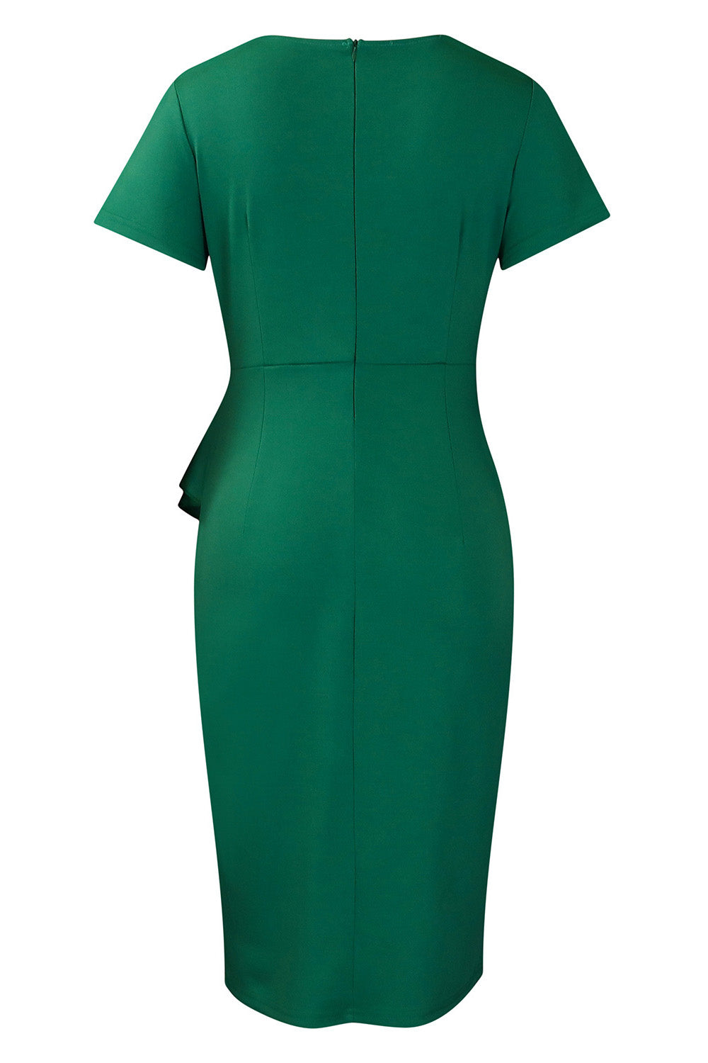 Solid Color Hip Ruffled High-Waisted Dress