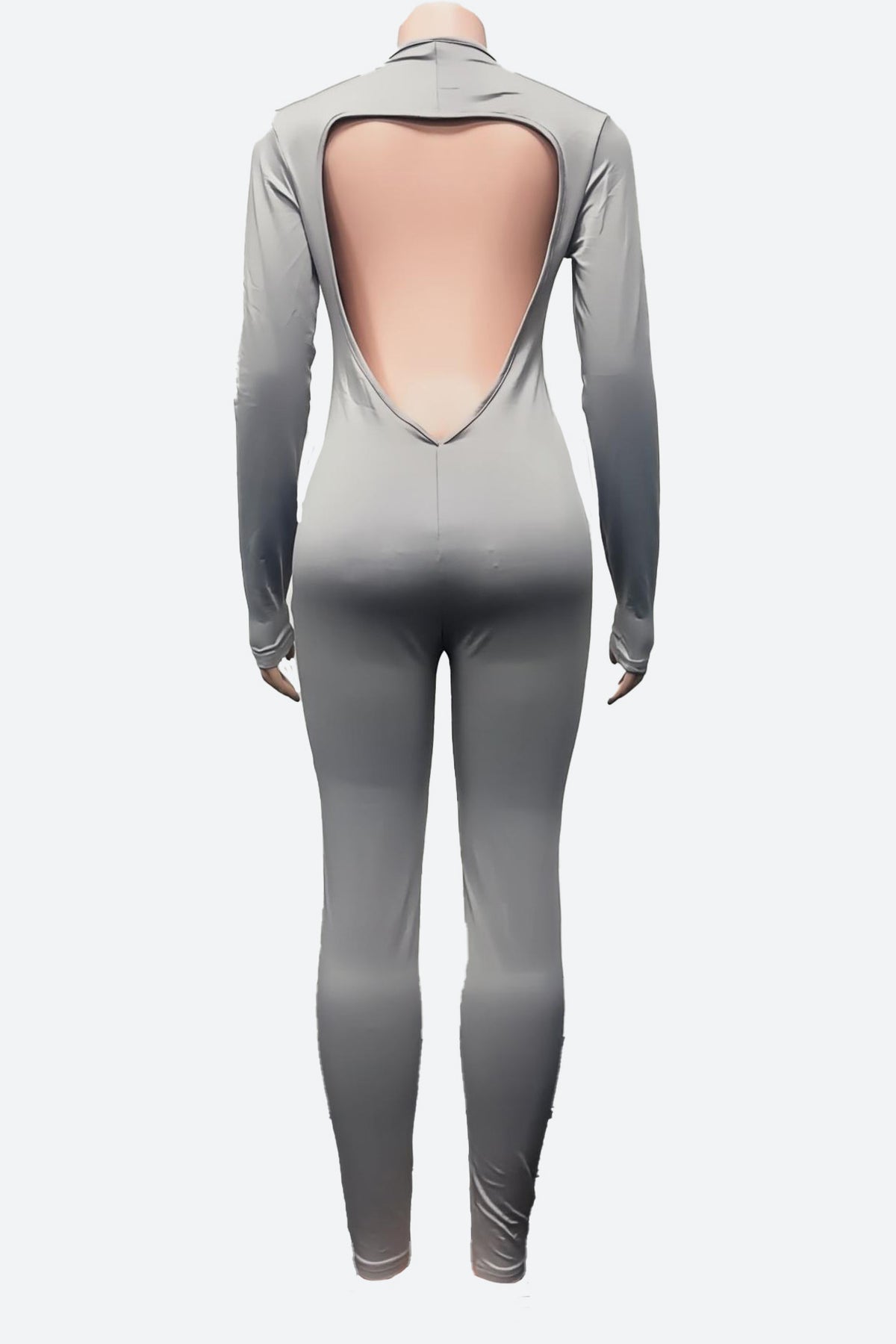 Backless Deep V Long Sleeve Bodysuit