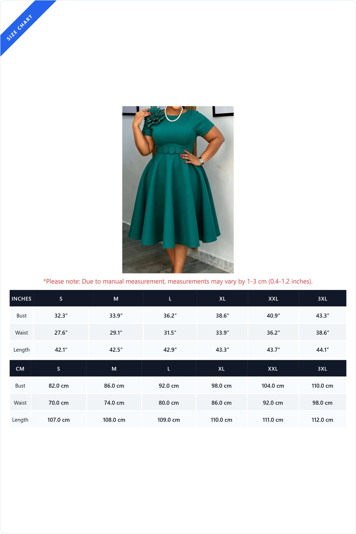 3D Floral Applique Belted A-Line Midi Dress