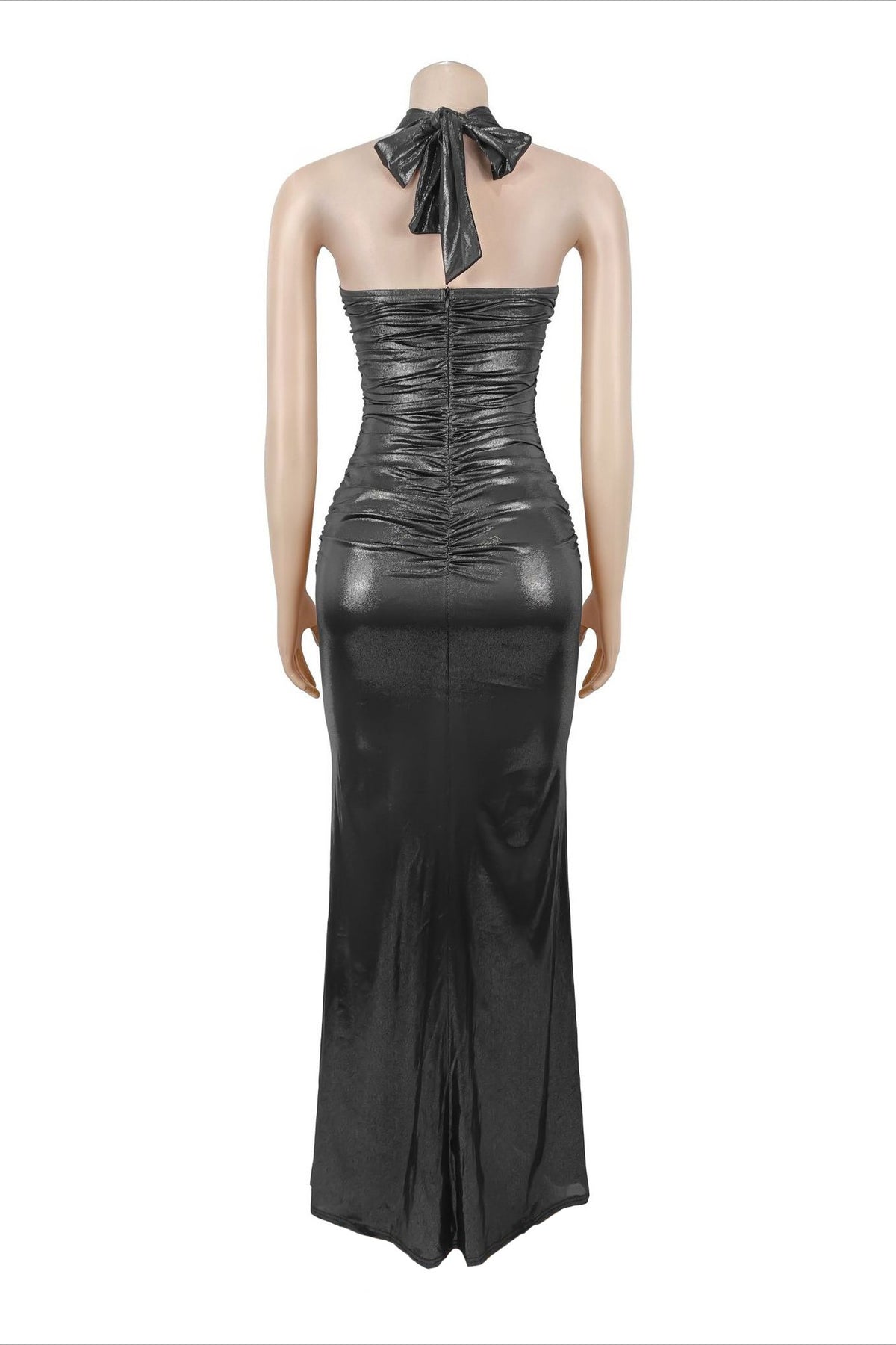 Metallic Hardware Cutout Maxi Dress