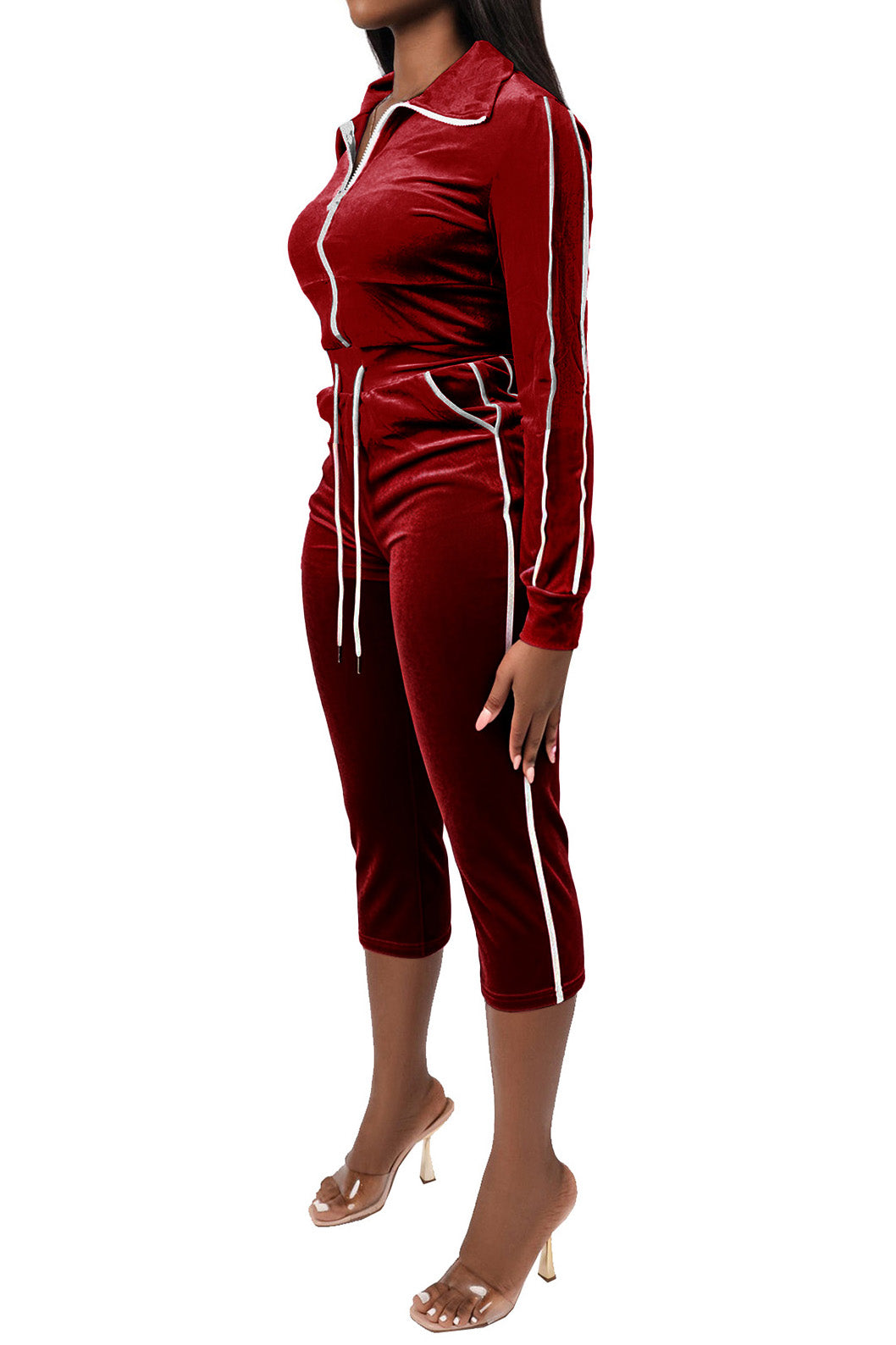 Velour 2-Piece Tracksuit Set