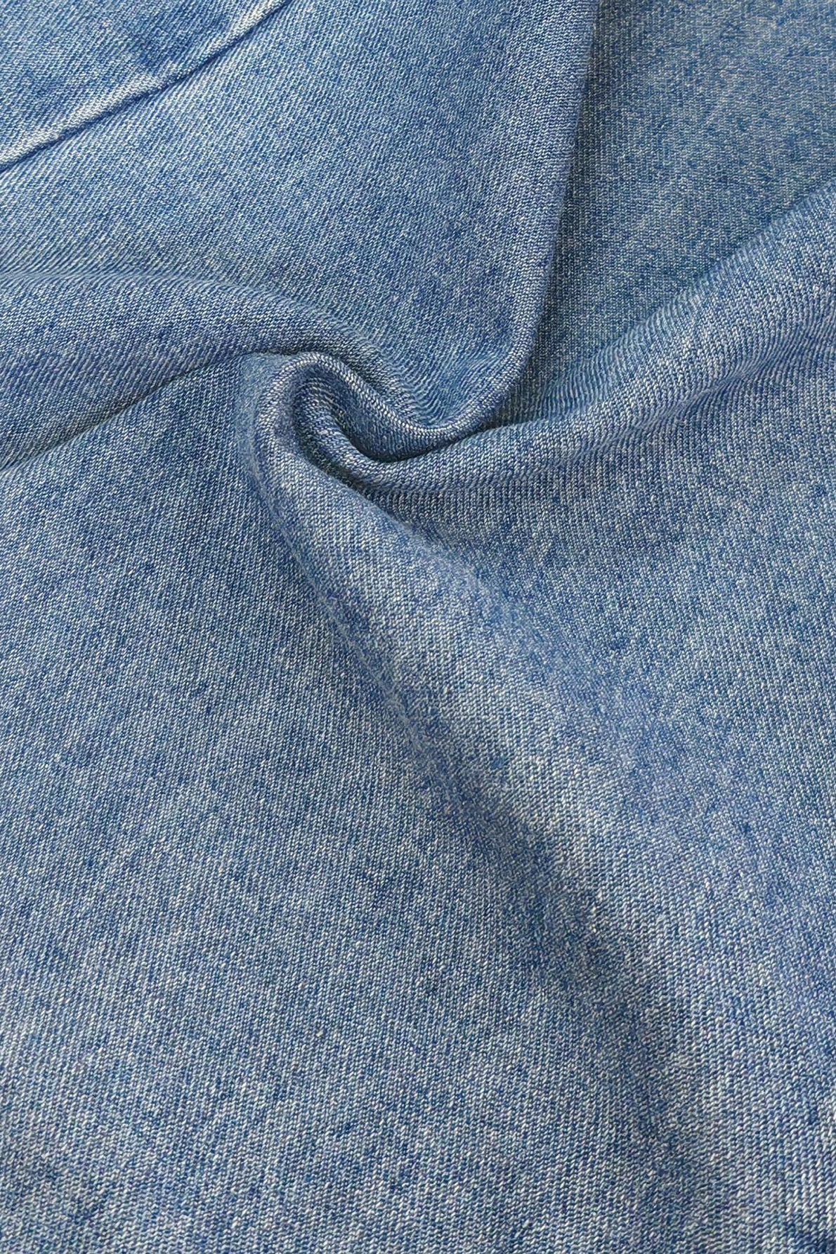 Deconstructed Wide Leg Denim Pants