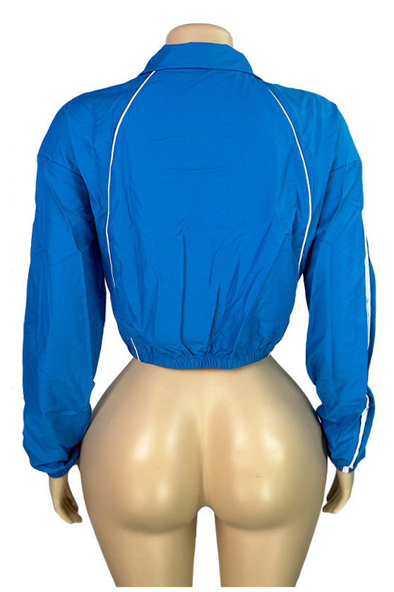 Retro Sport Cropped Track Jacket