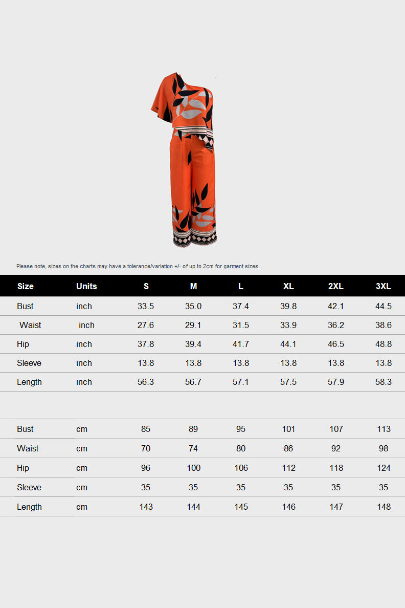 Printed Irregular Wide-leg Jumpsuit