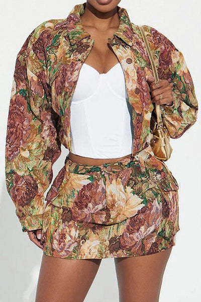 Jacquard Cargo Skirt