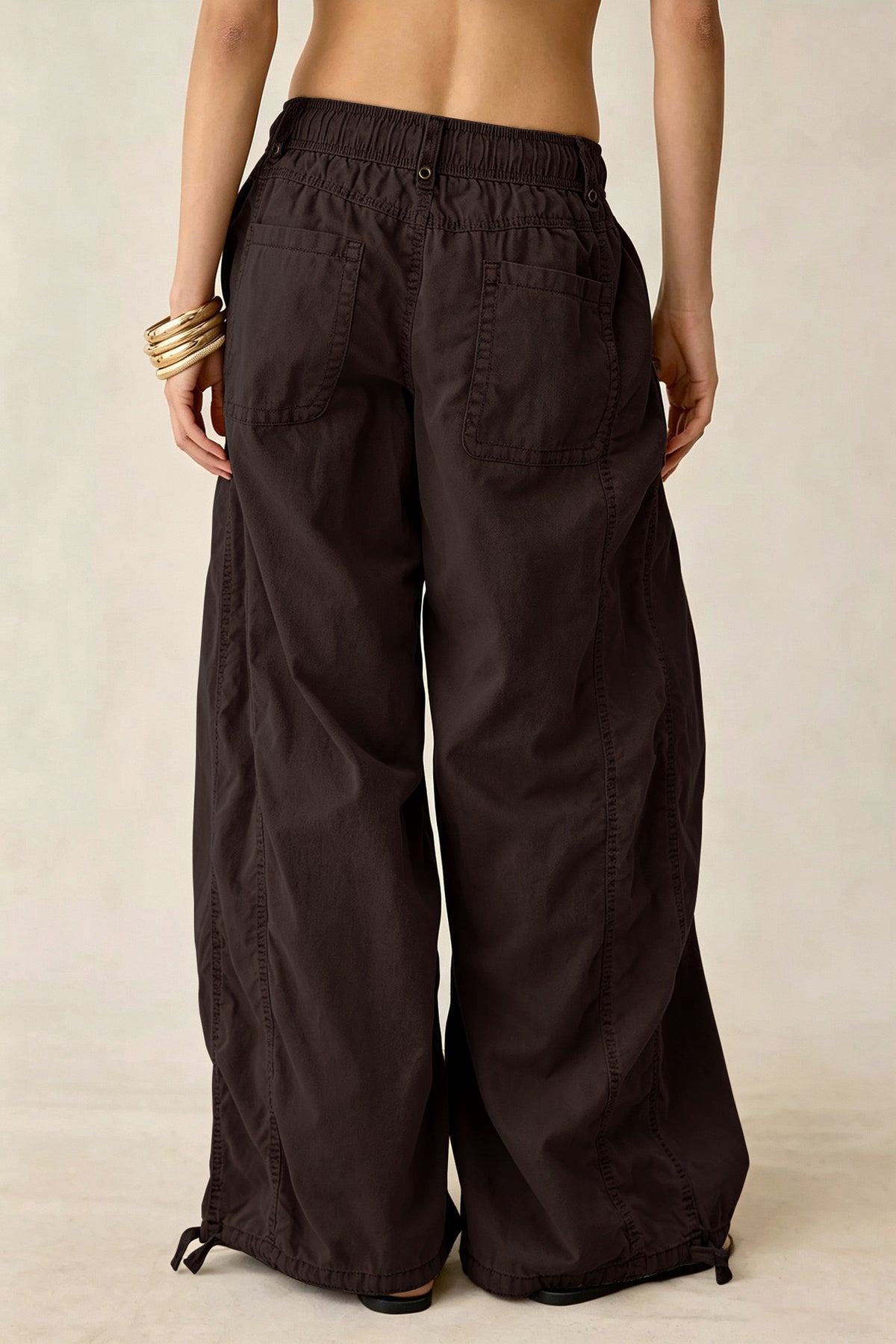 Wide Leg Drawstring Parachute Pant
