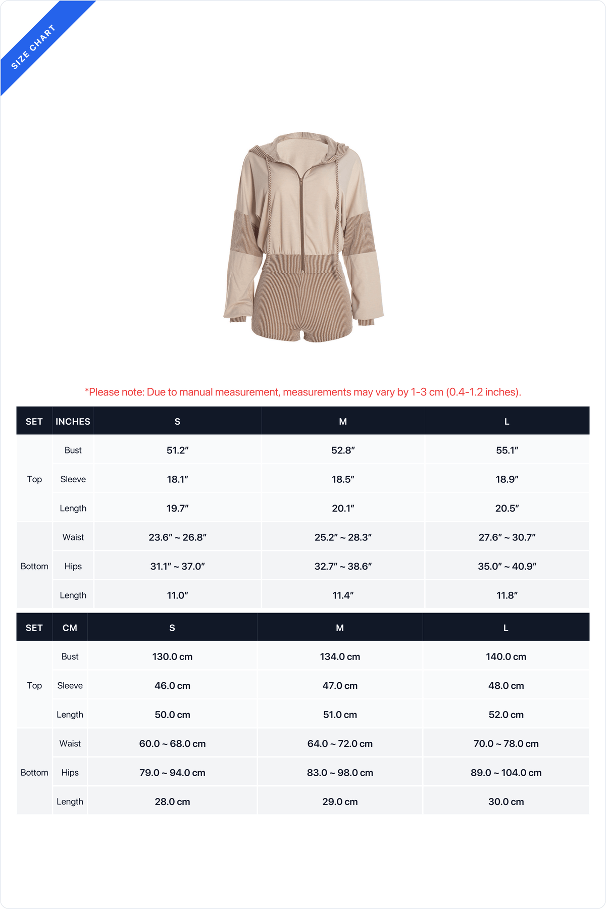 Contrast-Panel Zip Hoodie & Shorts Set