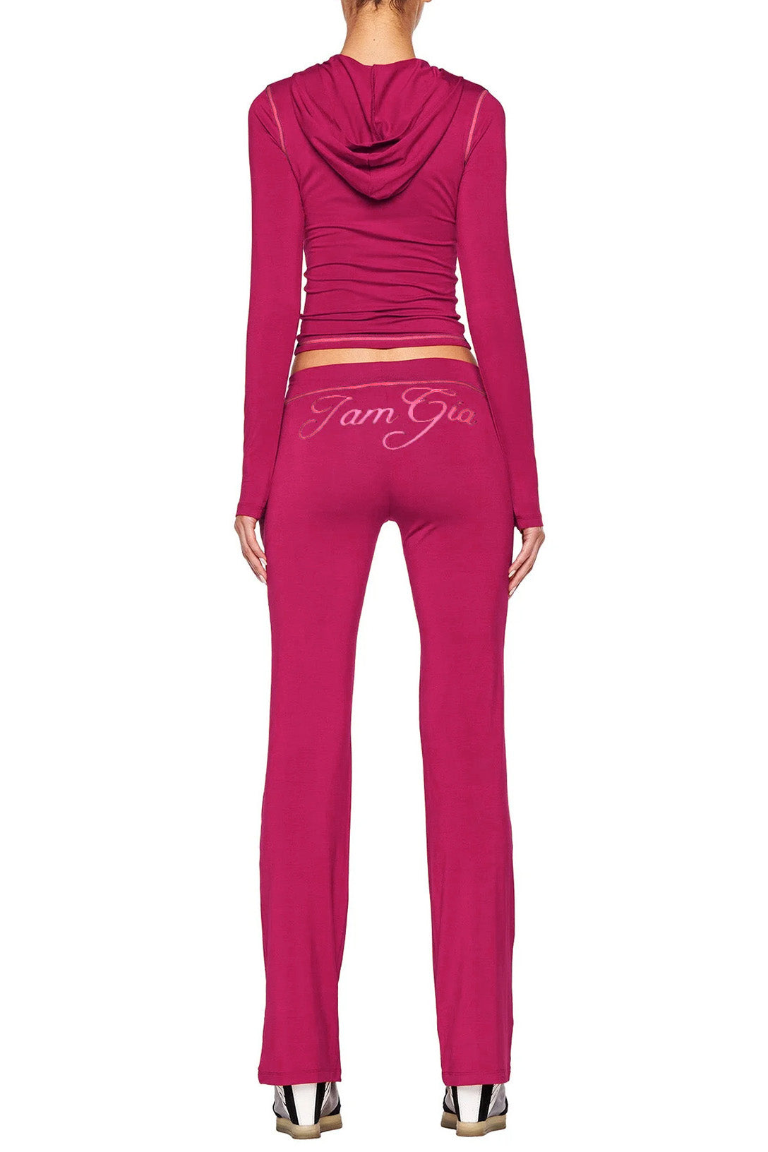 Printed Thumbhole Hoodie & Flare Set