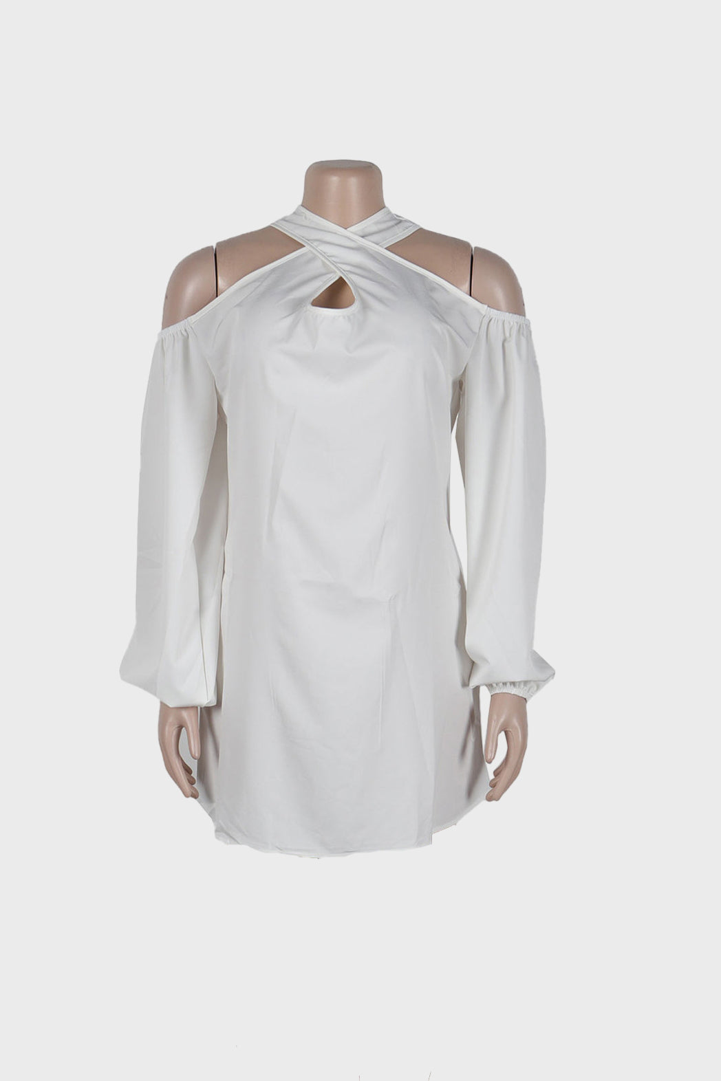 Solid Cold-Shoulder Dress