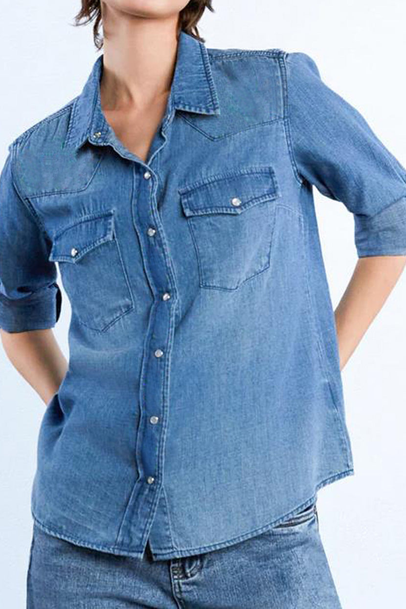 Loose Fit Casual Denim Shirt