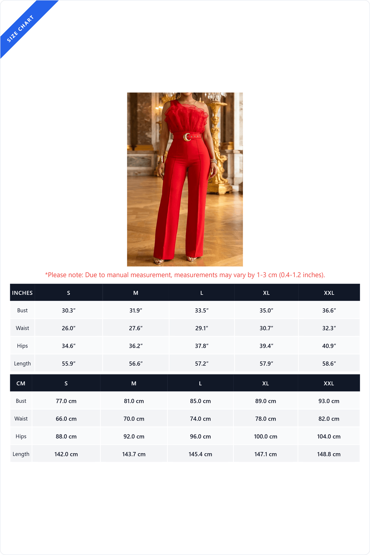 One Shoulder Ruffle Wide Leg Jumpsuit