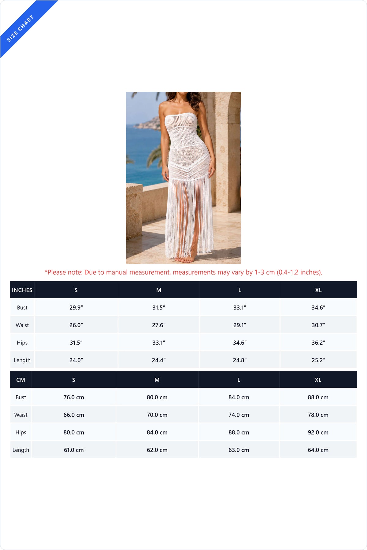Strapless Crochet Fringe Maxi Dress