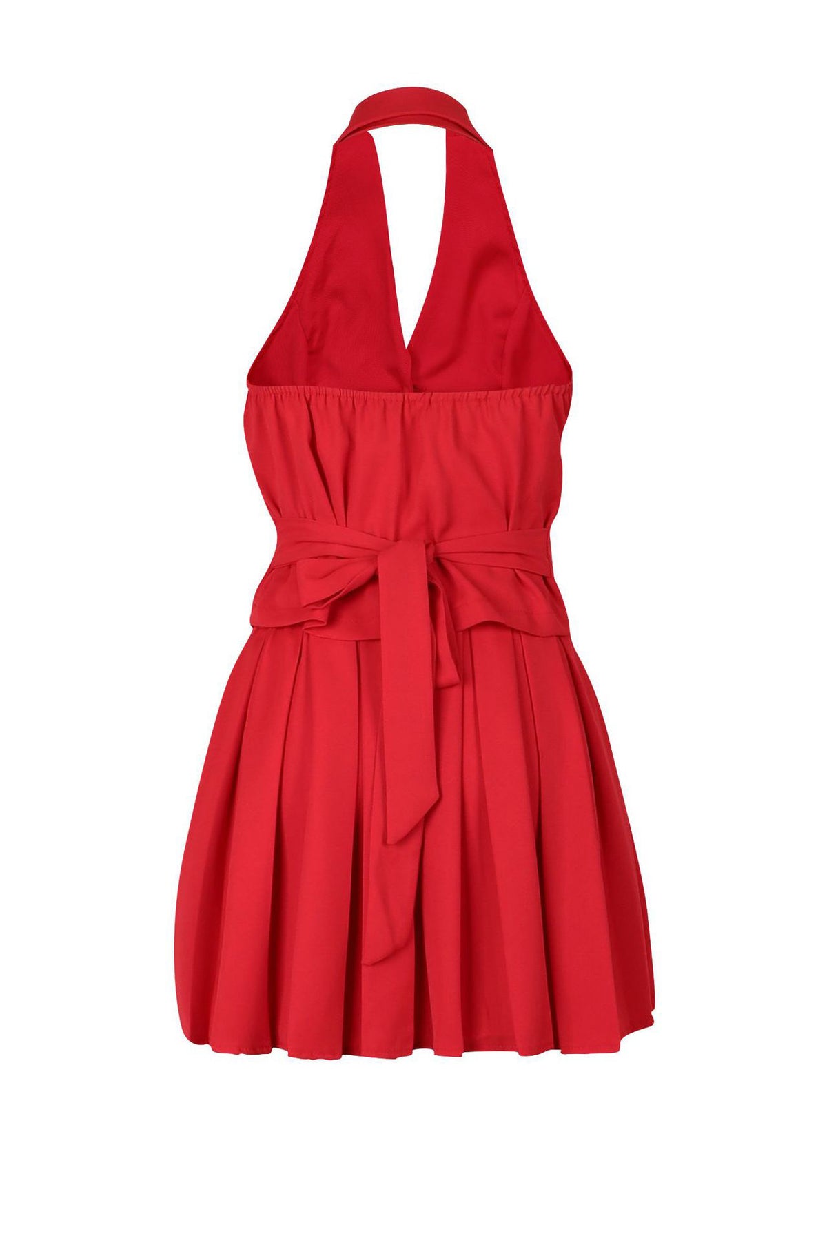 Halter Tuxedo Top & Pleated Skirt Set
