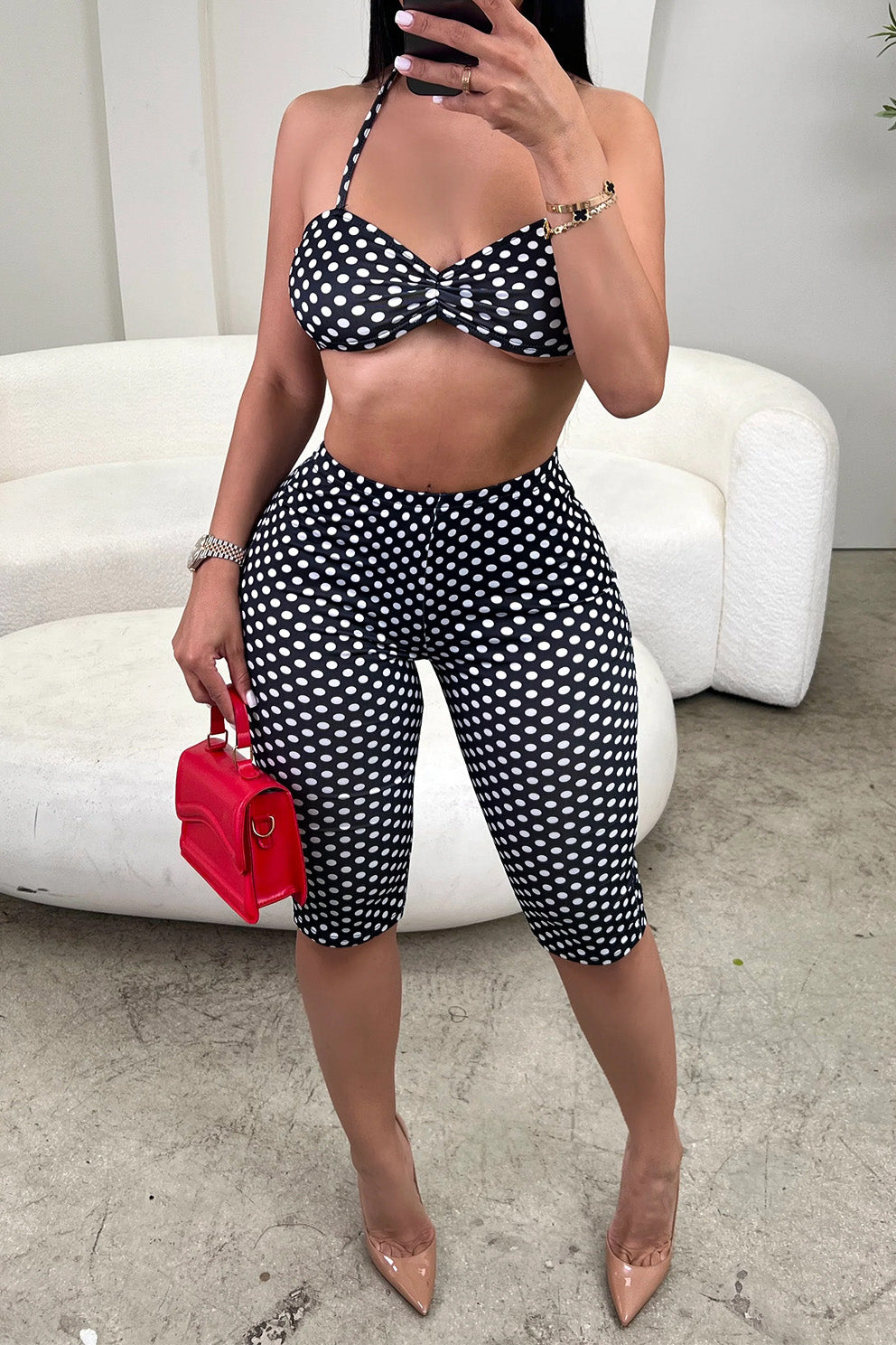 Retro Polka Dot 2-Piece Capri Set