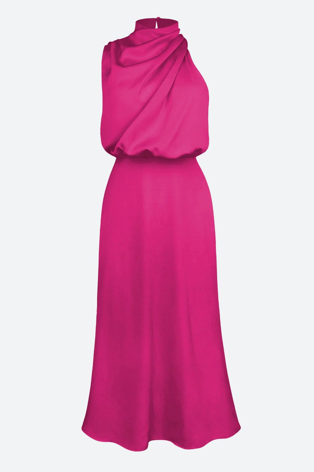 Satin Mock-Neck Slip Dress