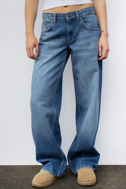 Vintage High Waist Loose Straight Wide Jeans