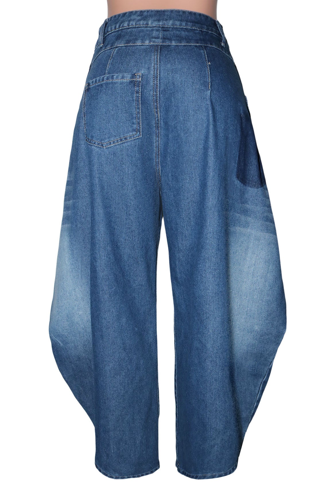 High-Rise Wrap-Front Wide-Leg Jeans