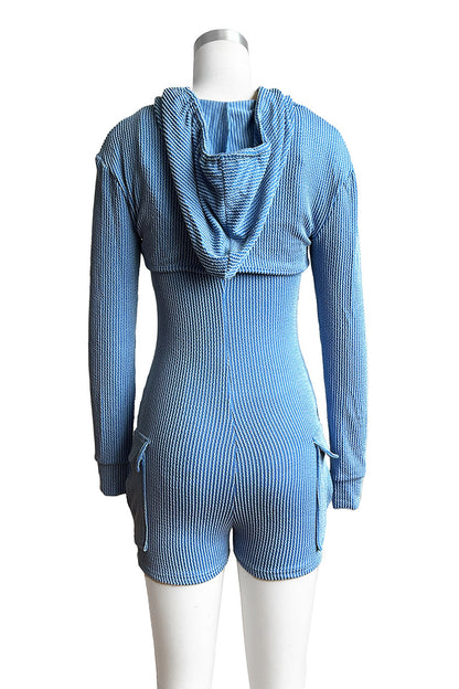 Crop Hoodie Romper Sets