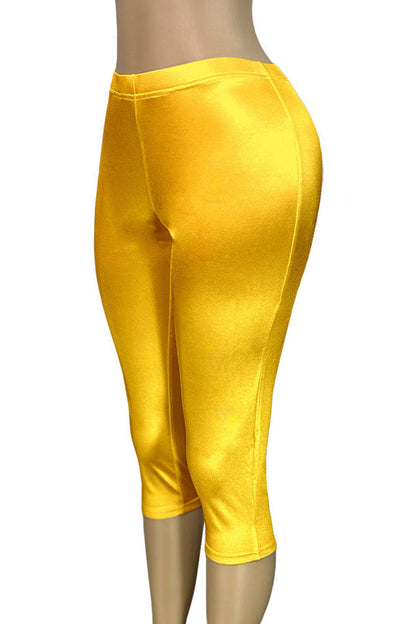 Stretch Satin Capri Pants
