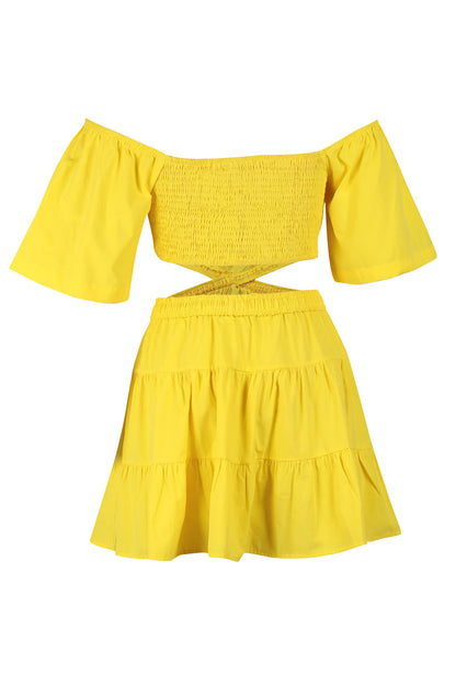Off-the-Shoulder Cut Out Mini Dress