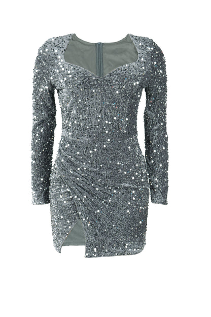 Sequin Slit Mini Bodycon Dress